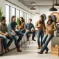 DALL·E 2024 04 15 16.41.57 A photo realistic image of Native American workers from an IT company during a coffee break. The setting is a modern office break room with a coffee m 85x85